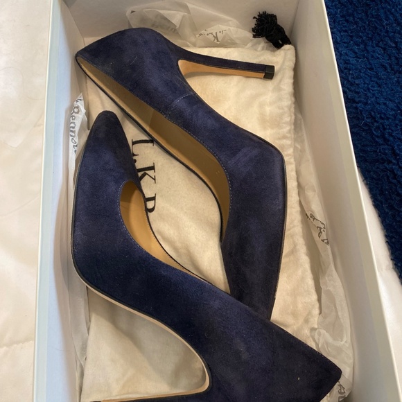 LK Bennett Navy Suede heels - Picture 2 of 8